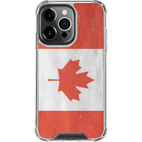 Canada Flag Distressed iPhone 16 Pro Clear Case